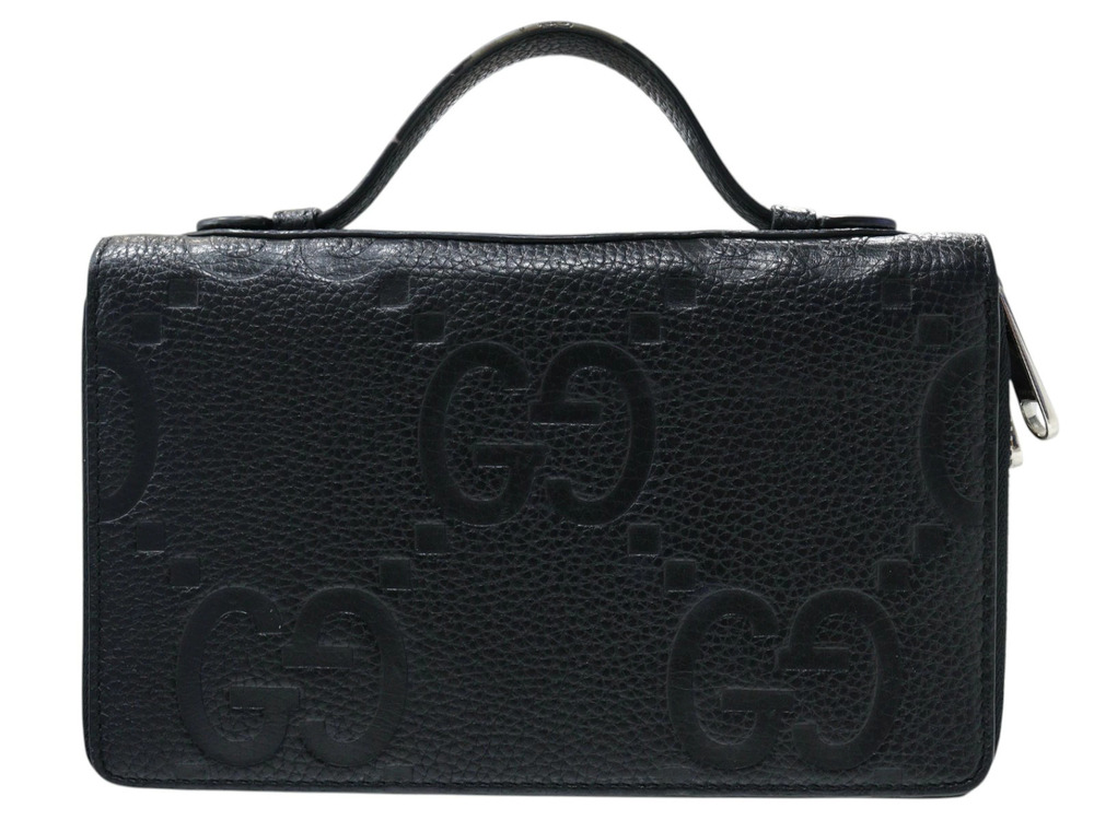 Gucci Travel Leather Jumbo Black GG Black